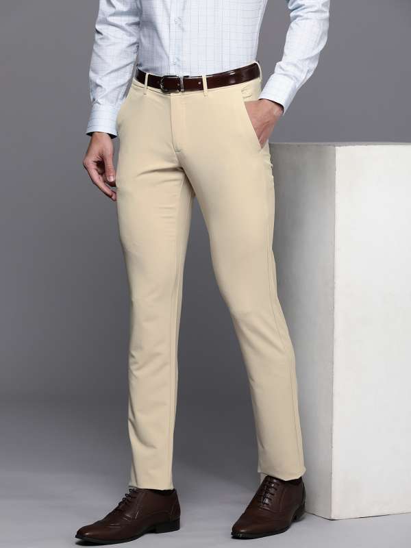 Men Beige Trousers - Buy Men Beige Trousers online in India