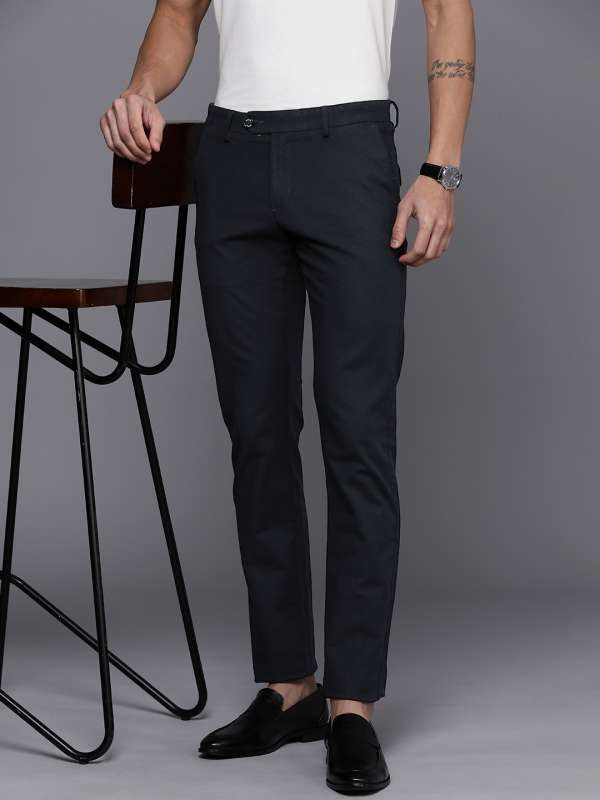 Buy Allen Solly Navy Custom Fit Causal Trousers  Trousers for Men 1261043   Myntra