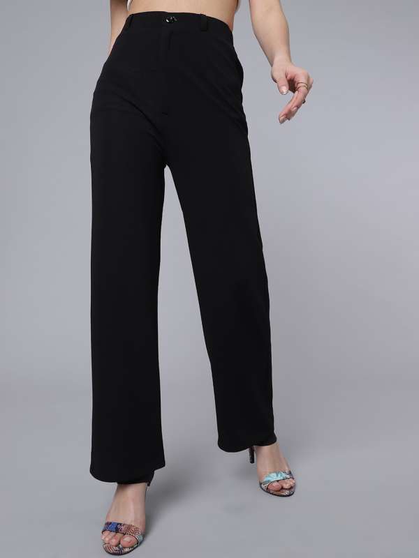 Hooever Womens Casual High Waisted Wide Leg Pants India