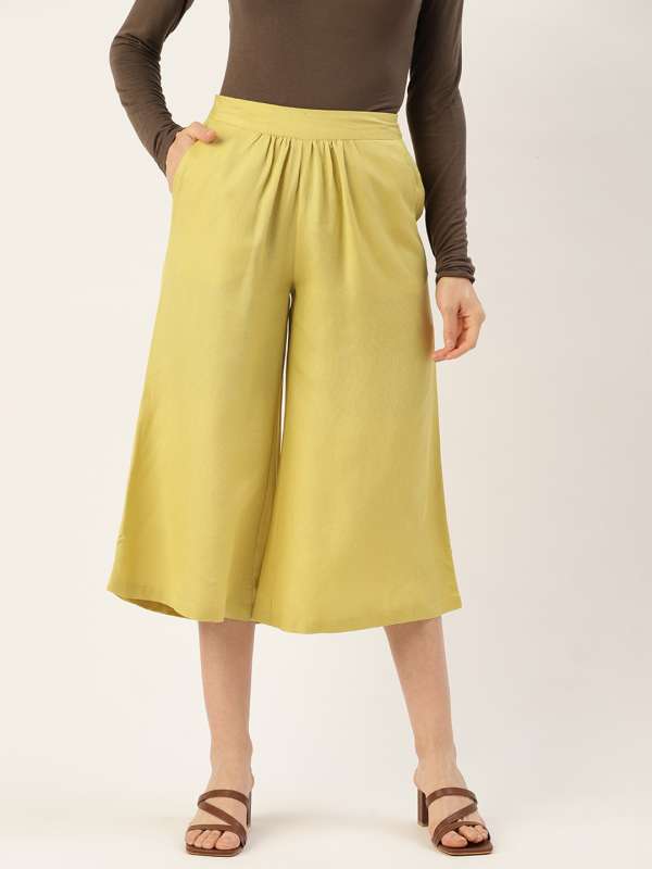 MADAME Wide Leg Trousers with Embellished Belted Waist  Buy COLOR Maroon Trouser  Online for  Glamly