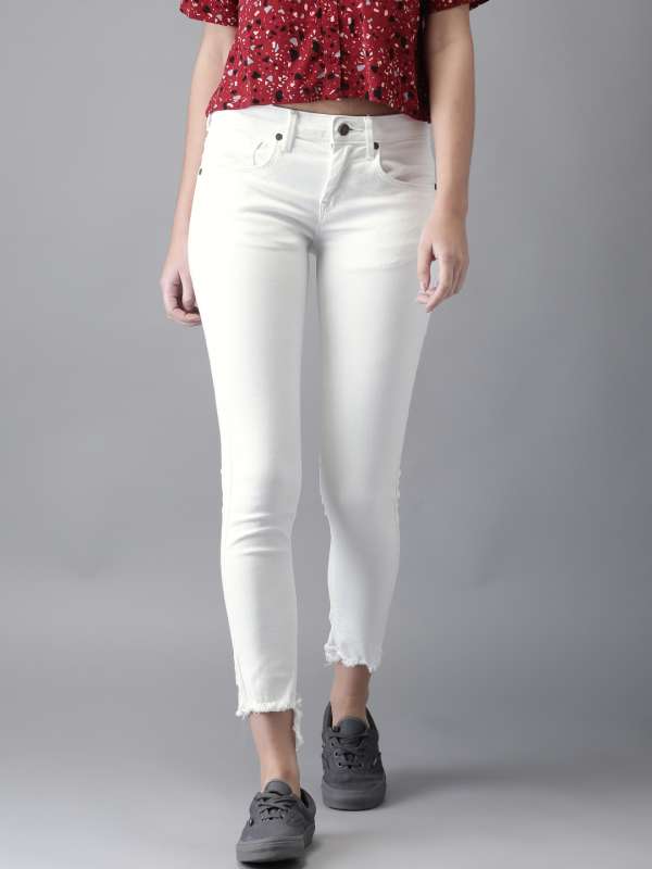 white jeans myntra