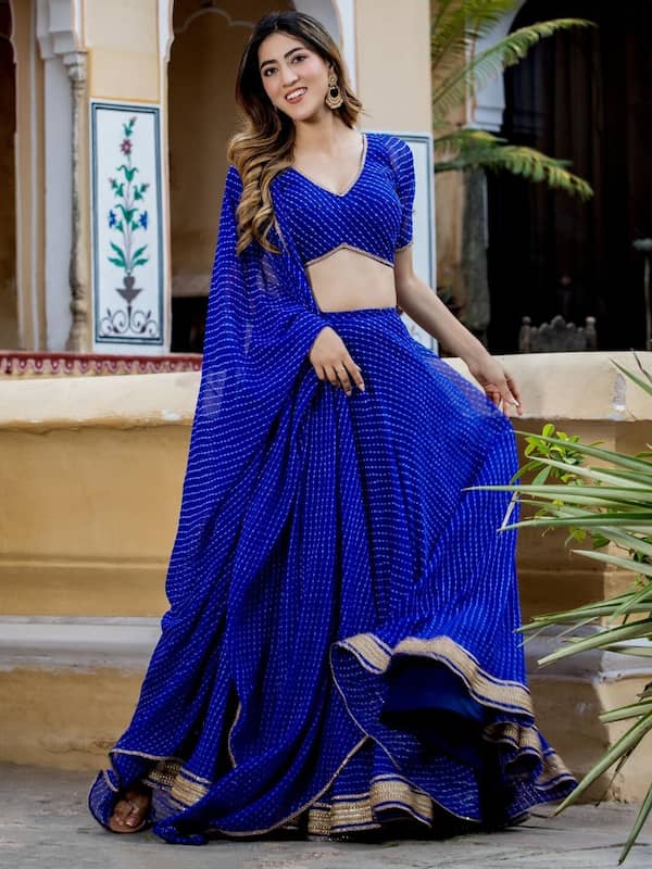 Dark Blue Color Wedding Lehenga – Sulbha Fashions