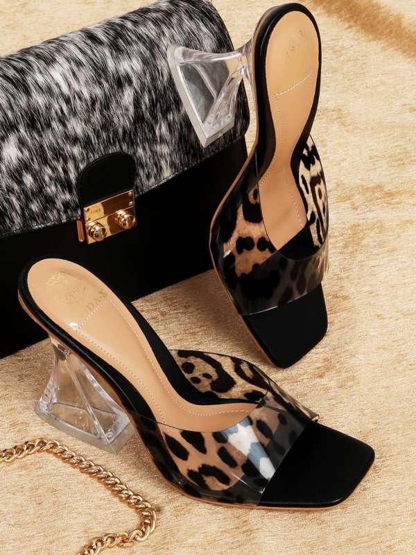 Leopard open toe heels outlet