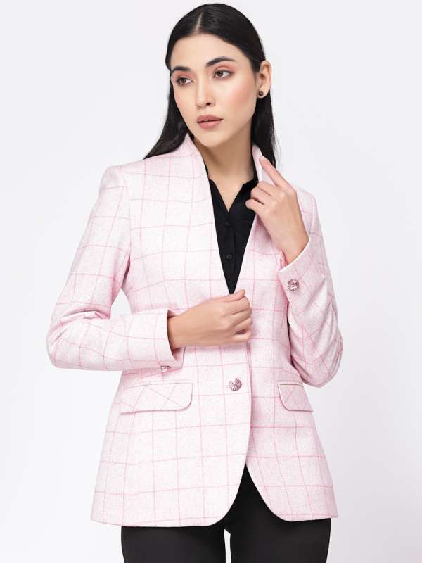Women Check Jackets Blazers Buy Women Check Jackets Blazers