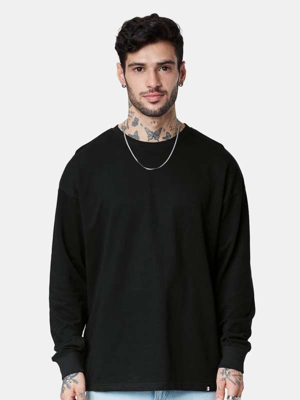 Black full sleeve clearance t shirt