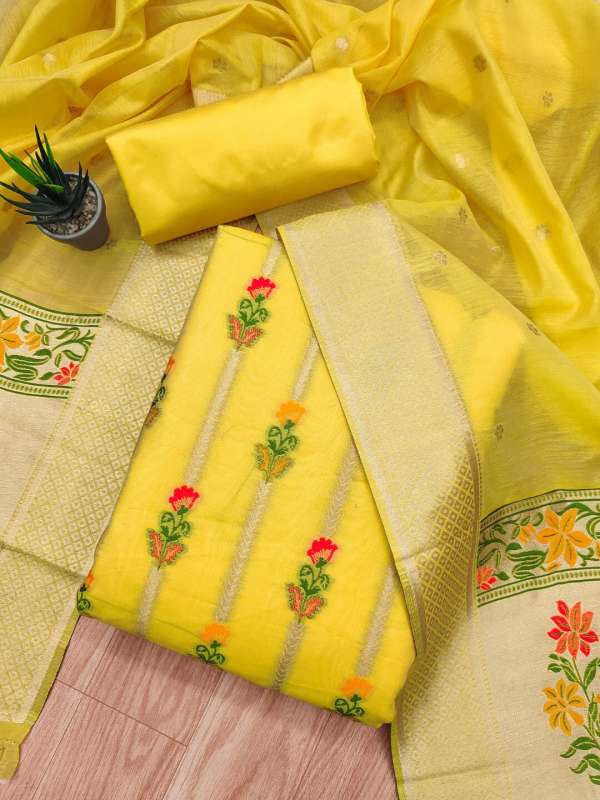 Cotton embroidery on sale churidar materials