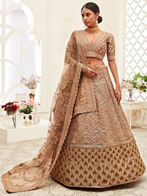 Photo of Simple mint and gold lehenga for engagement or sister