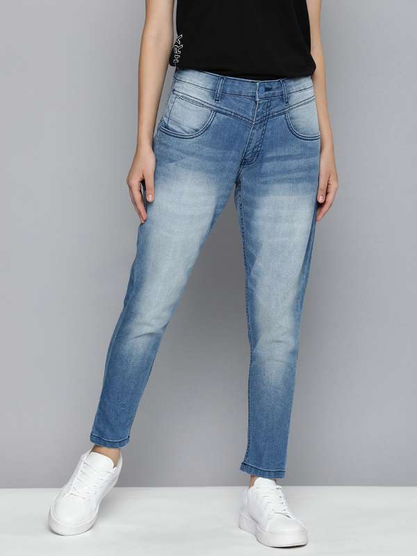 Buy GREEN CASUAL HIGH-WAIST MOM JEANS for Women Online in India