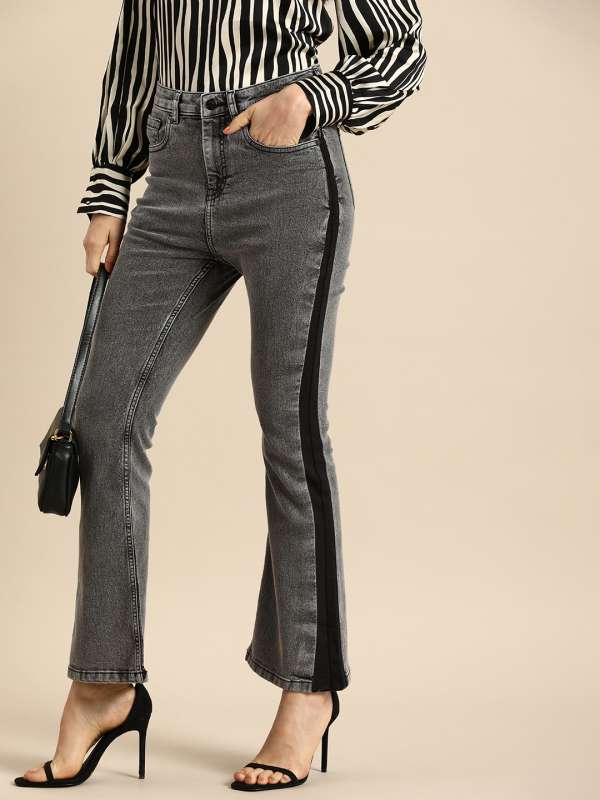 Jeans with on sale side stripe myntra