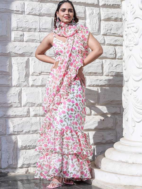 Frill saree top online myntra