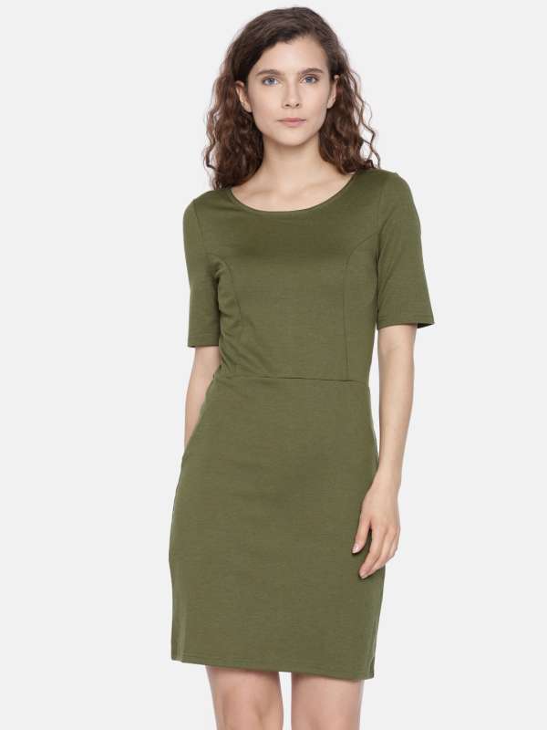 Green Women Dresses Moda - Buy Green Women Bodycon Dresses Moda online in India