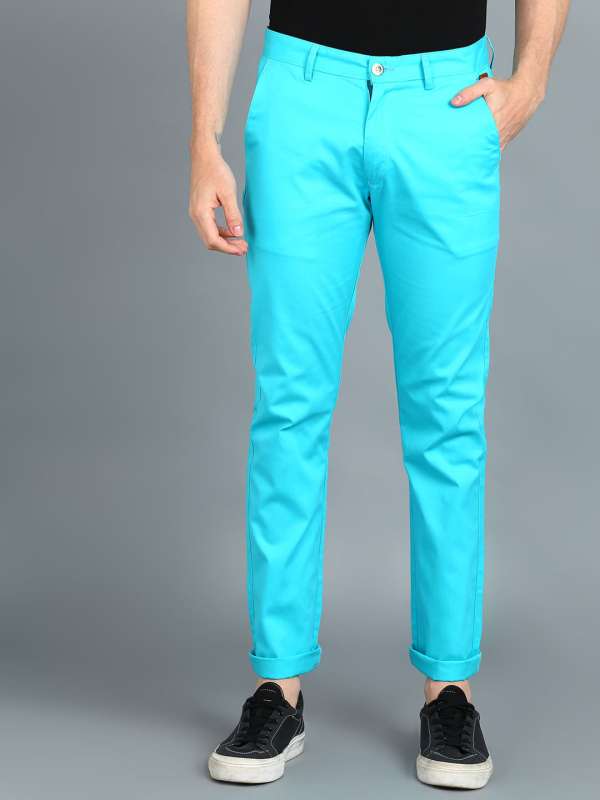 Women Turquoise Blue Relaxed Loose Fit Highrise Trousers