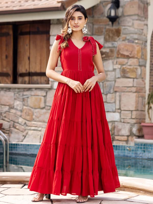 Designer Red Party Wear Saree Gown BP0746-pokeht.vn