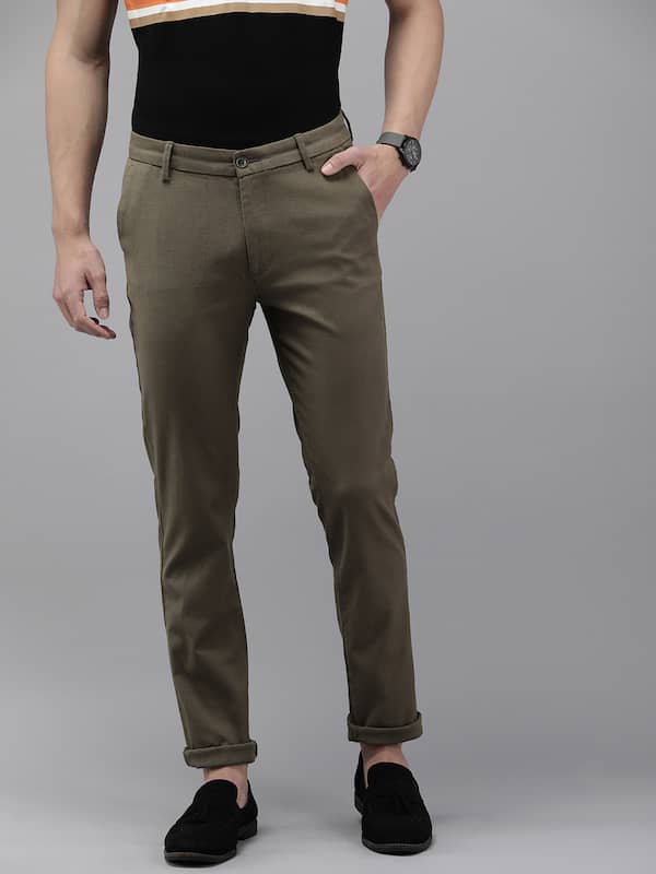 Buy Highlander Black/Grey Casual Checked Slim Fit Trousers for Men Online  at Rs.655 - Ketch