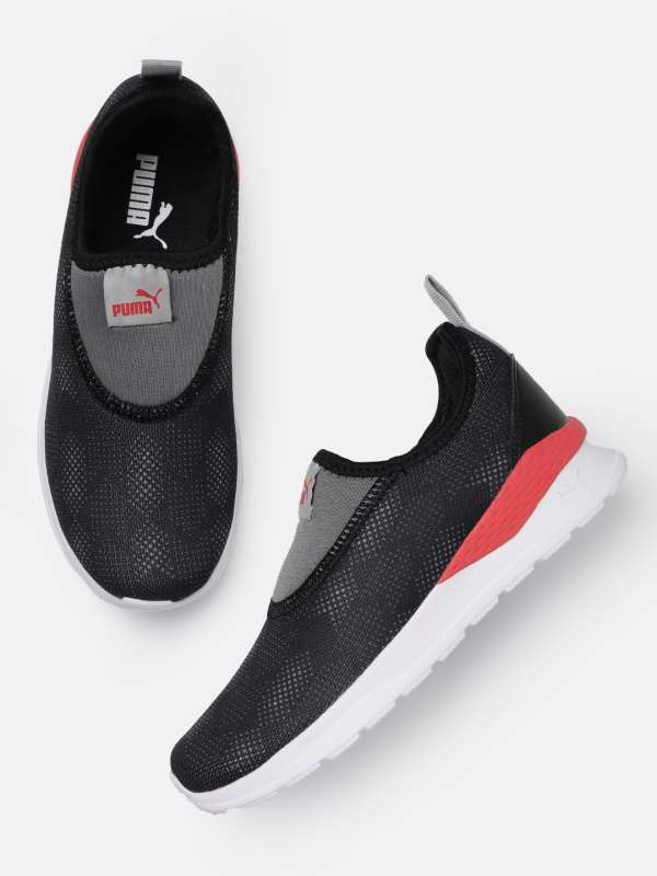 Puma Black White Printed Slip On Sneakers Buy Puma Black White