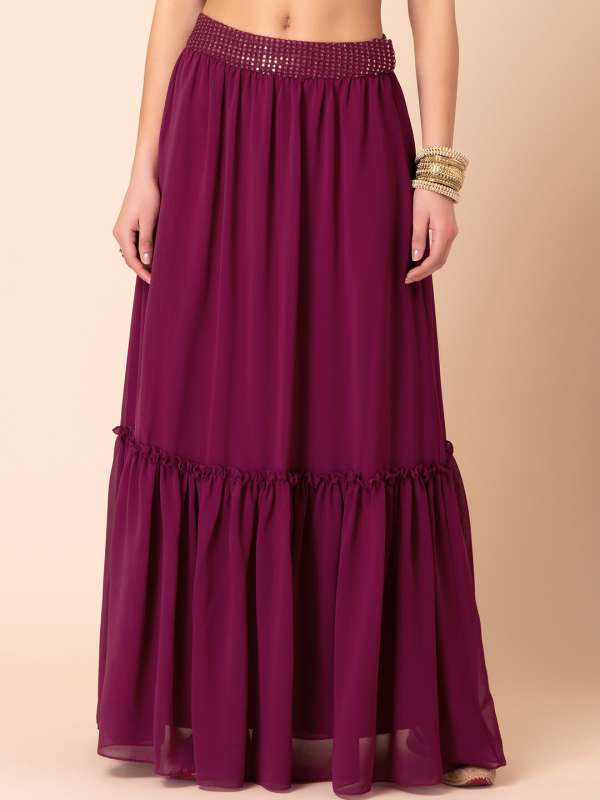 Ruffle shop skirt myntra