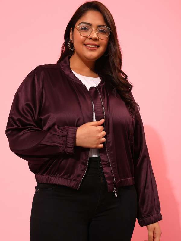 Plus size satin clearance jacket