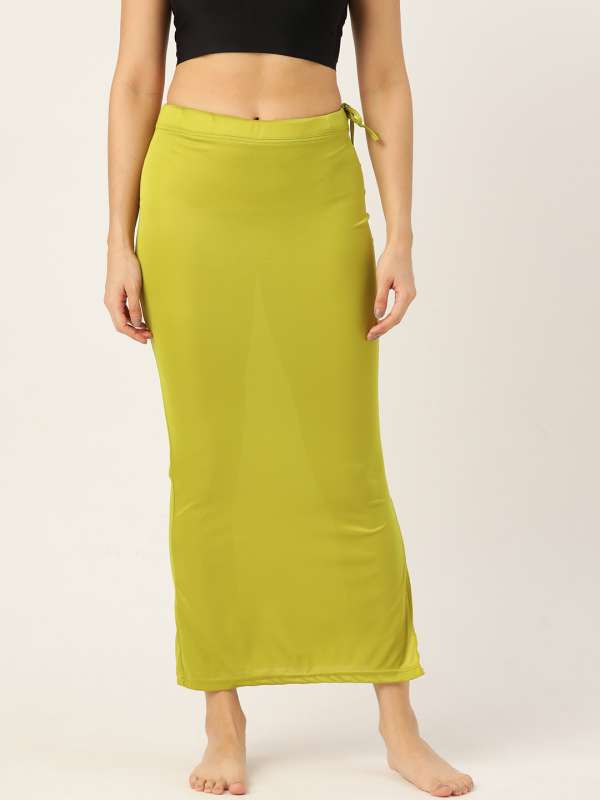 Saree Shapewear Petticoat for Women, Inskirt Saree Petticoats- Yellow