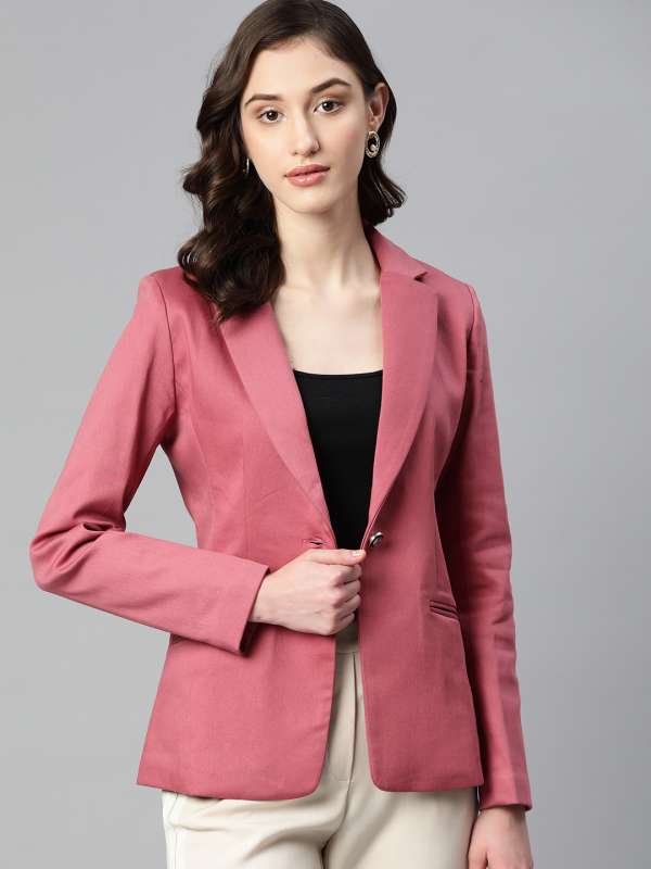 Pink Single Breasted Casual Blazer 7242375.htm - Buy Pink Single