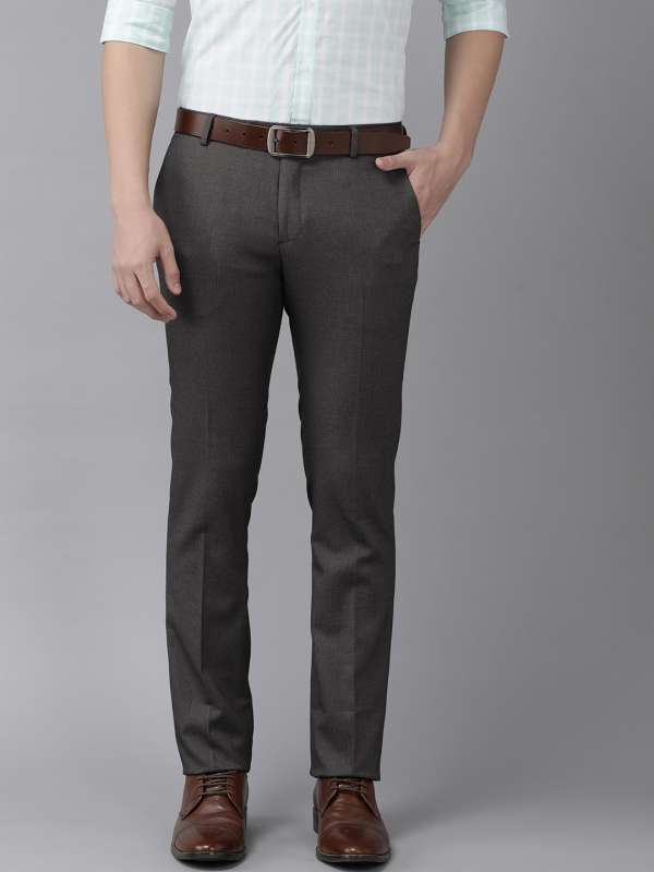 Buy Men Grey Textured Super Slim Fit Formal Trousers Online  744803   Peter England