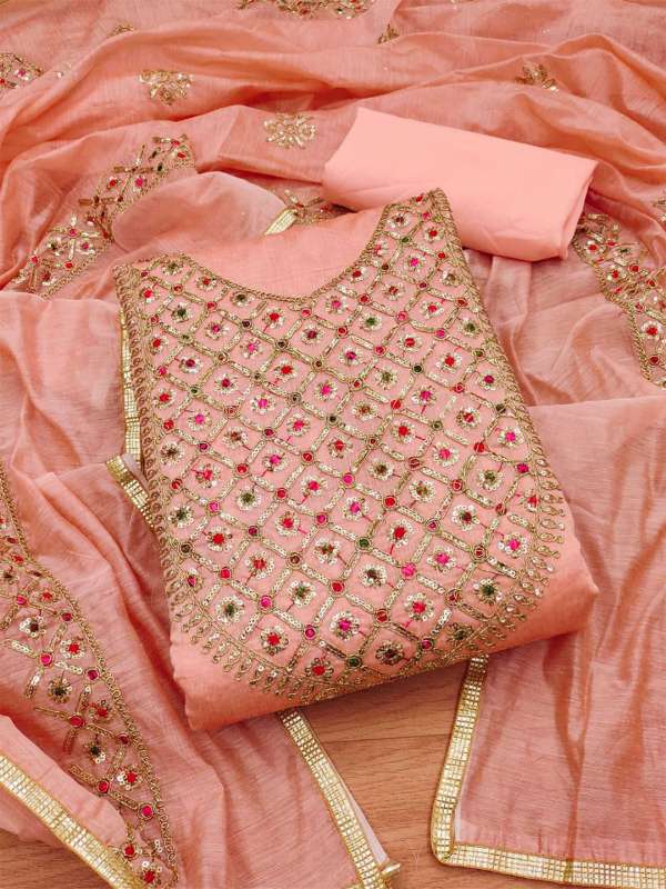 Peach colour shop churidar materials