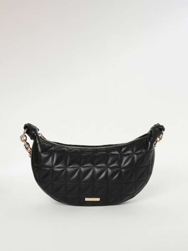 Buy WHAT A QUILTED LEATHER BLACK HANDBAG for Women Online in India