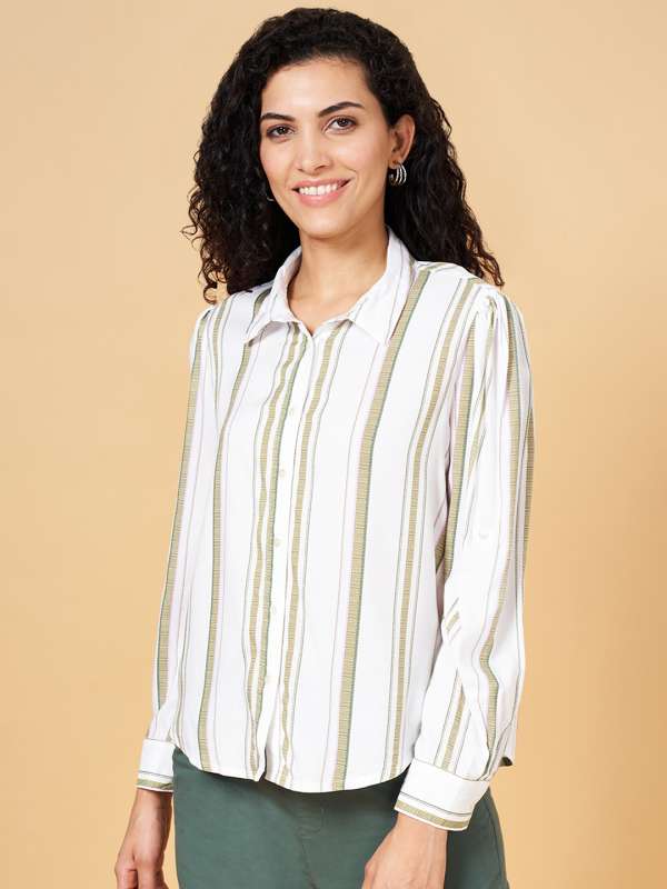 Honey By Pantaloons Women Striped Casual Pink Shirt - Buy Honey By  Pantaloons Women Striped Casual Pink Shirt Online at Best Prices in India