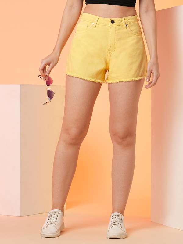 Long denim store shorts women