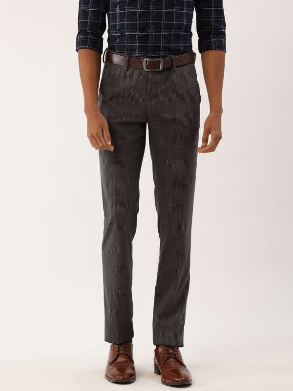 Buy JAINISH Men Slim Fit Checked Formal Trousers Brown 32 at Amazonin
