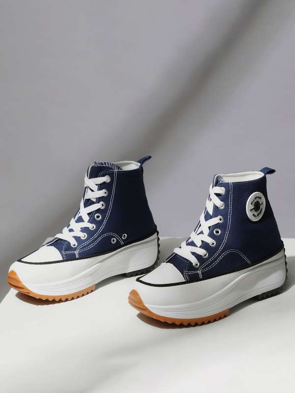 Navy blue high top sneakers hot sale