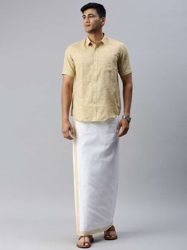 Buy Ramraj Cotton Men Lime Yellow Color Full Sleeves Striped Linen
