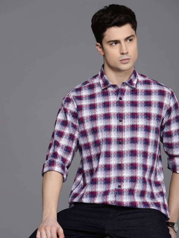 LOUIS PHILIPPE Men Checkered Casual Black, White Shirt - Buy LOUIS PHILIPPE  Men Checkered Casual Black, White Shirt Online at Best Prices in India