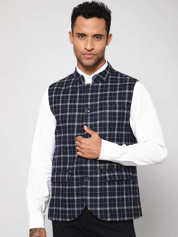 Nehru cheap jacket check