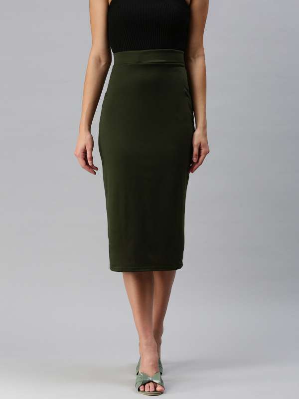 Buy Olive Skirts for Women by Uniquest Online  Ajiocom