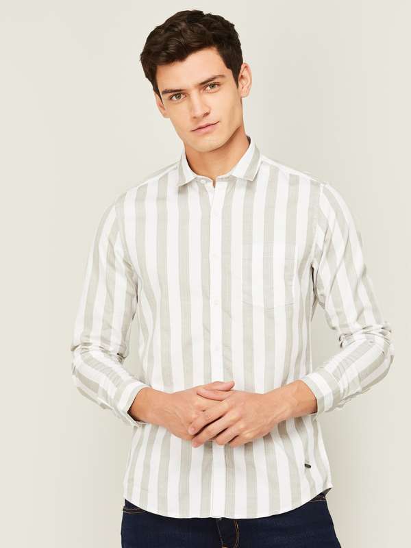 Buy White Triple Striped Shirts for Men Online in India -Beyoung
