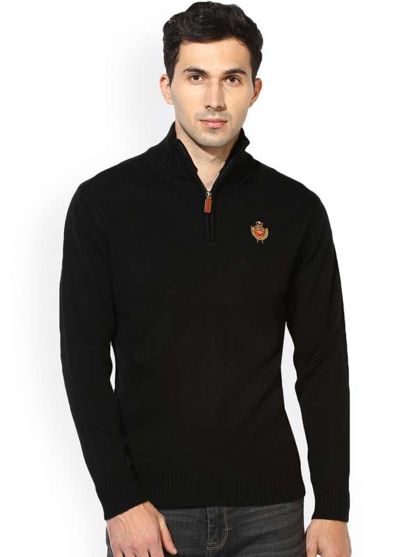 red tape black sweater