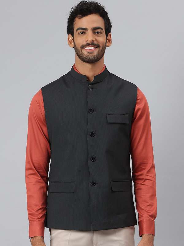 Chinese collar shirt with best sale waistcoat