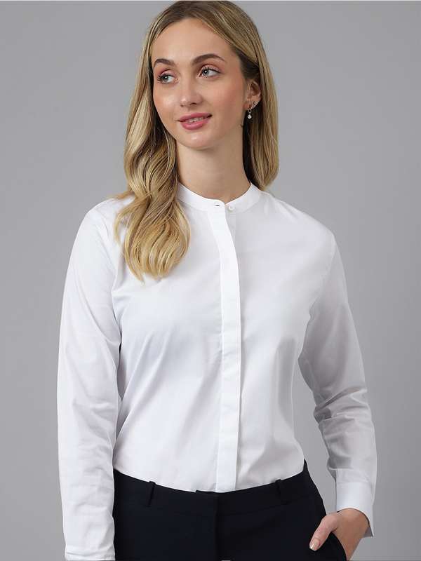 Women formal white sales shirt