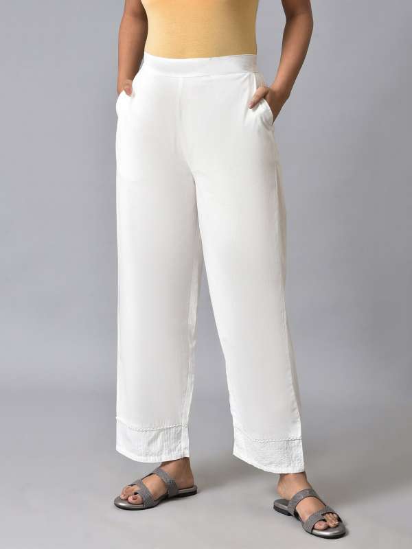 Buy Gold Straight Fit Plus Size Trouser Pants Online - Aurelia