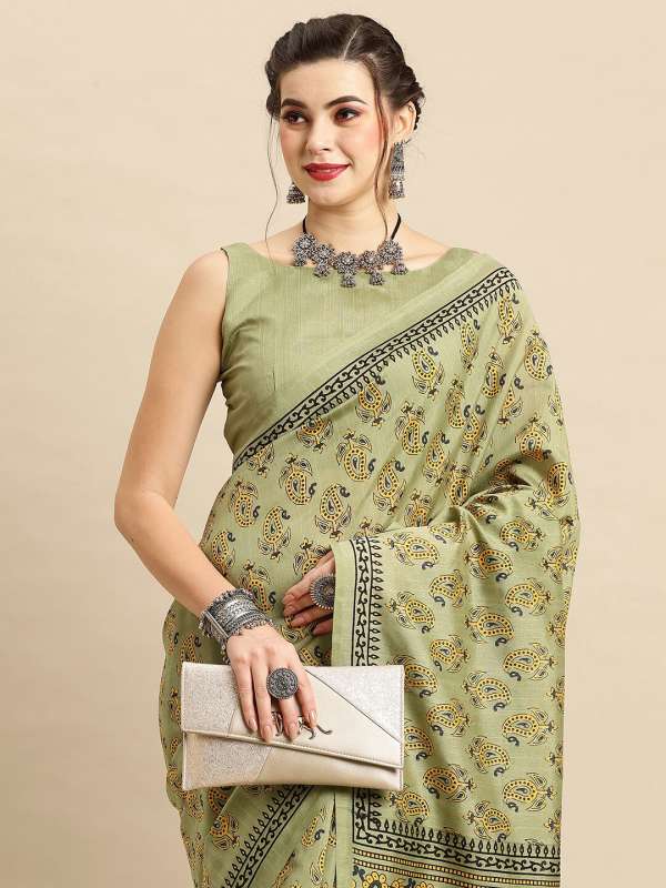 Subhash Sarees Green Bhagalpuri Printed Saree 4203151 Htm Buy