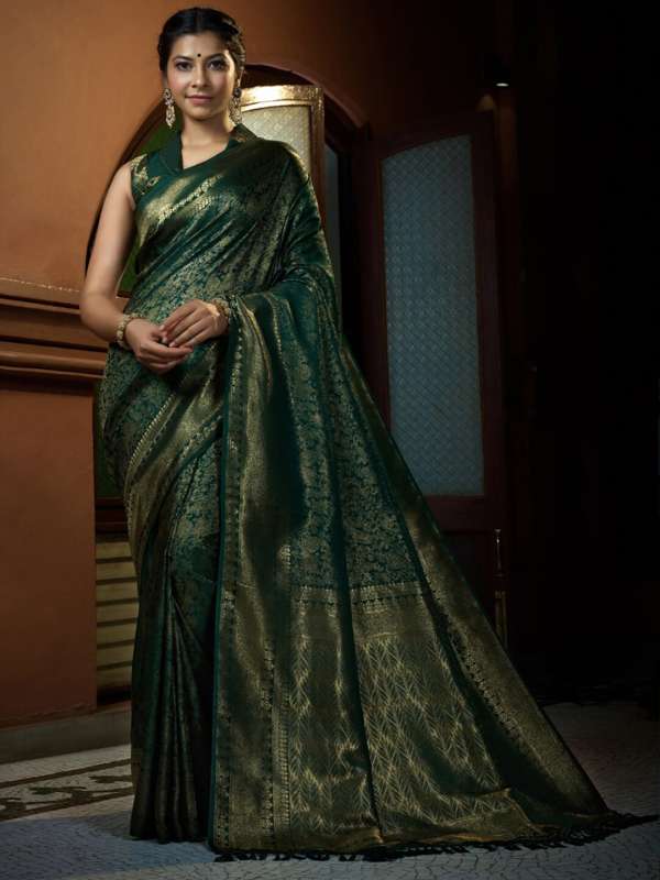 Green Saree Buy Trendy Green Saree Online in India Myntra