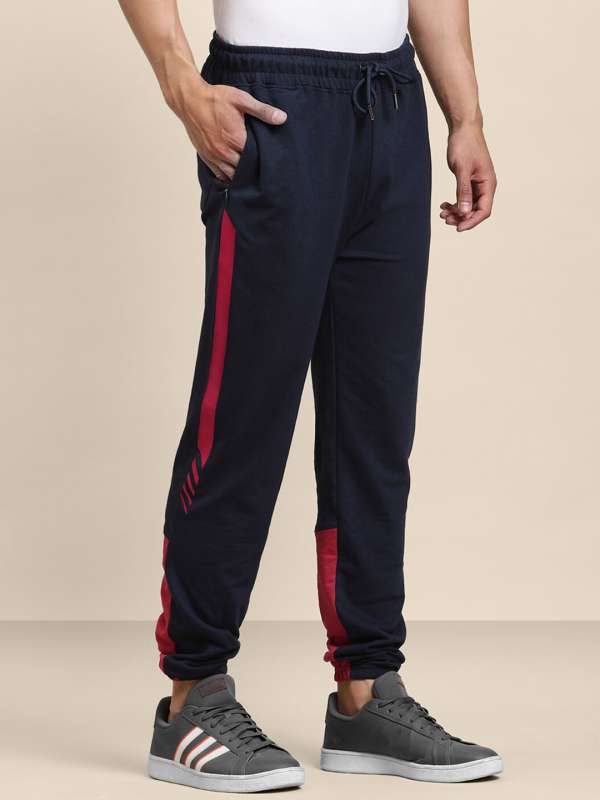 Navy blue track pants deals