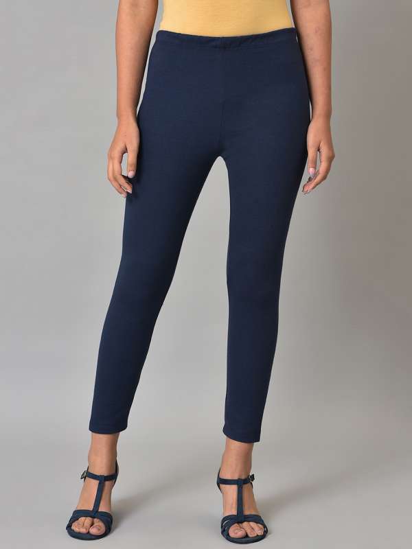 Buy online High Rise Ankle Length Leggings from Capris & Leggings for Women  by Elleven By Aurelia for ₹650 at 46% off
