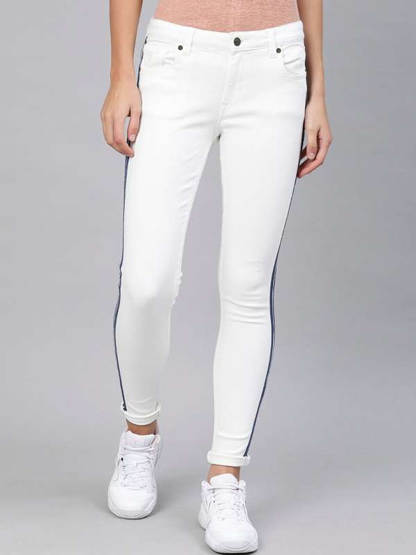 Stripe White Jeans - Buy Stripe White Jeans Online In India