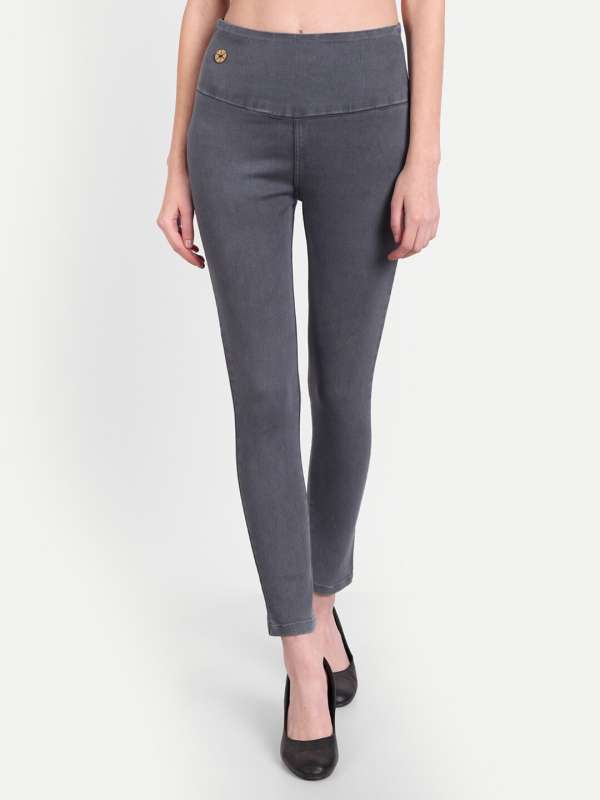 Buy online Grey Cotton Jeggings from Jeans & jeggings for Women by Fck-3  for ₹899 at 10% off