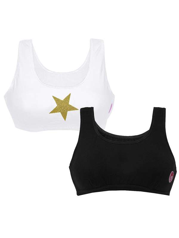 Buy DEENAGER Sports Bra For Girls (10-12 YEARS) BLACK and WHITE PACK OF 5  Online In India At Discounted Prices