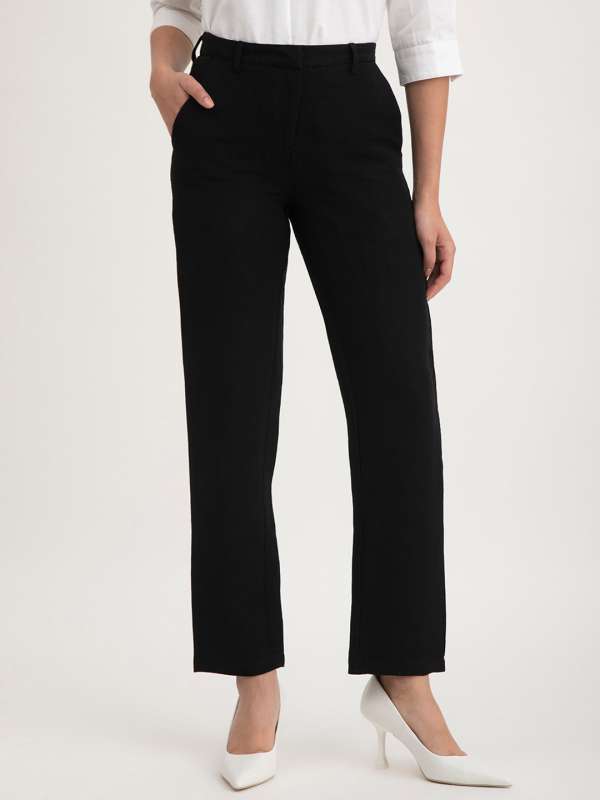 ASOS DESIGN wide leg trouser with linen in black  ASOS