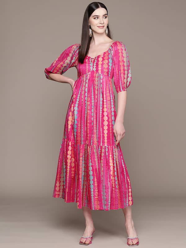 Buy Pink Printed Dress Online  RK India Store View