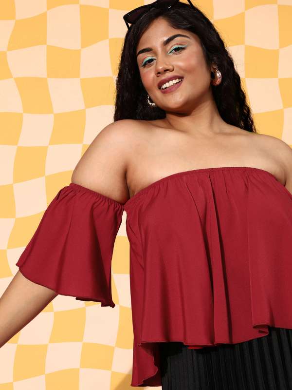 Red Off Shoulder Top Buy Red Off Shoulder Top online in India