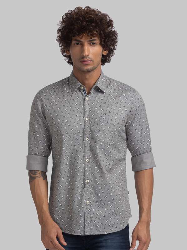 grey colour printed shirt